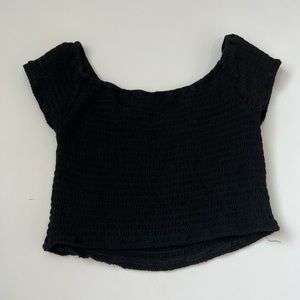Black brandy Melville off the shoulder crop top